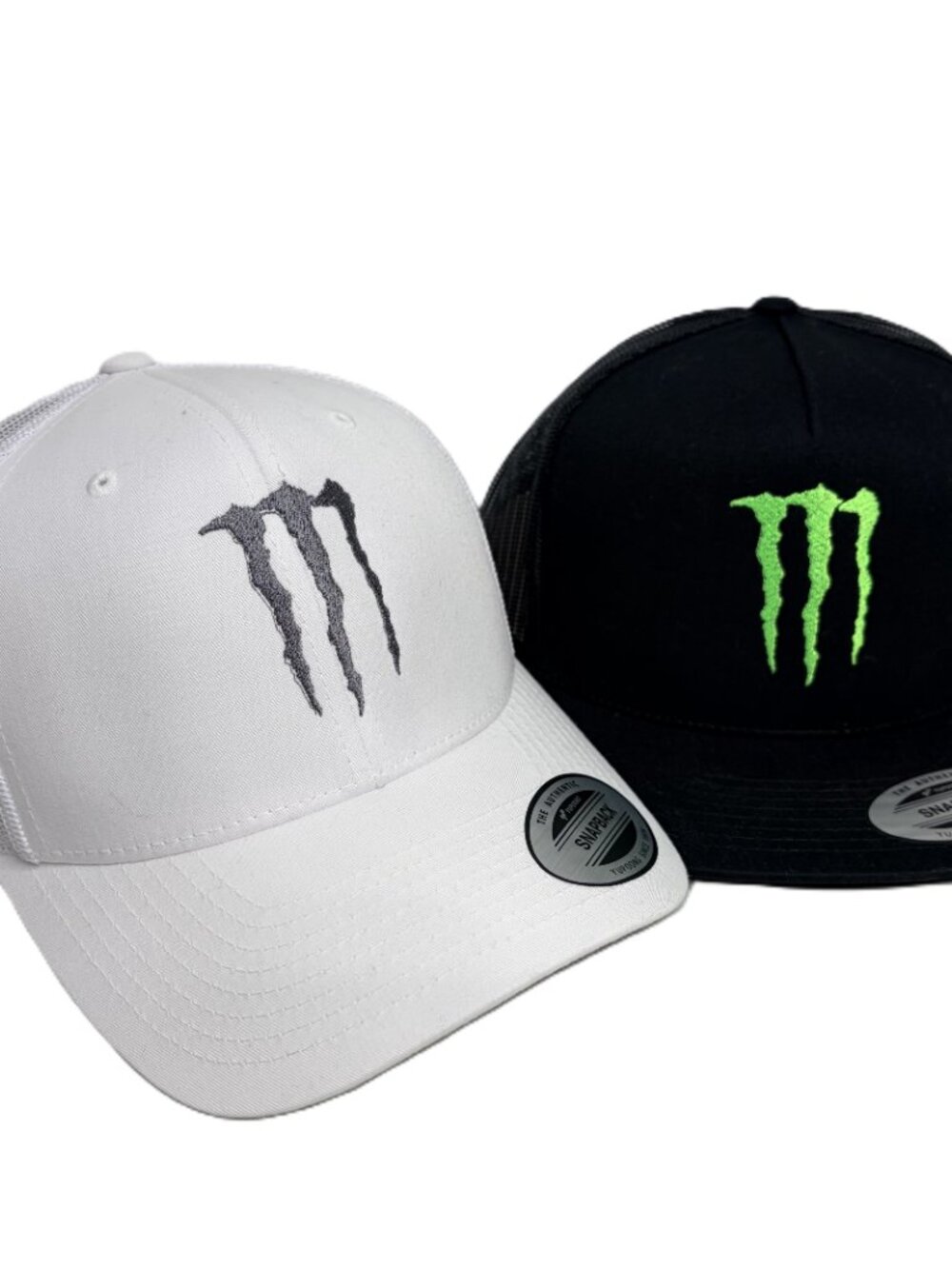 Monster Hat Embroidered YP Trucker Snapback Mesh Black or White Zero Curved/Flat